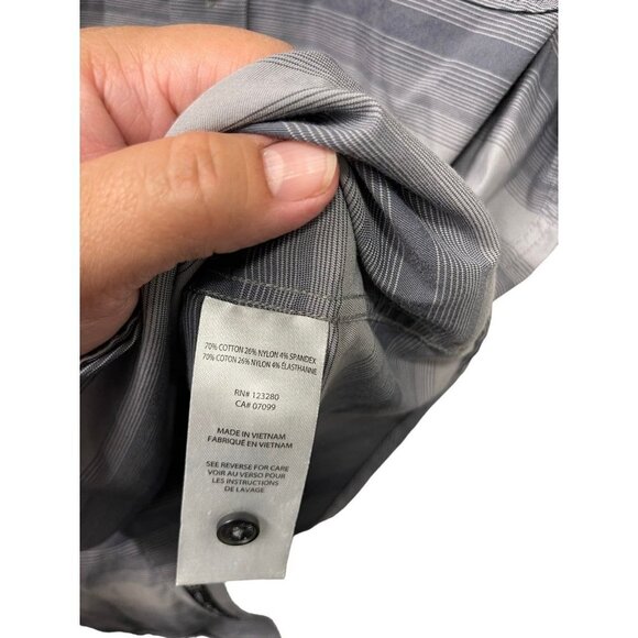 Travis Mathew Shirt Mens Blue Button Up Short Sleeve Stretch Golf Striped Size M - Picture 4 of 6